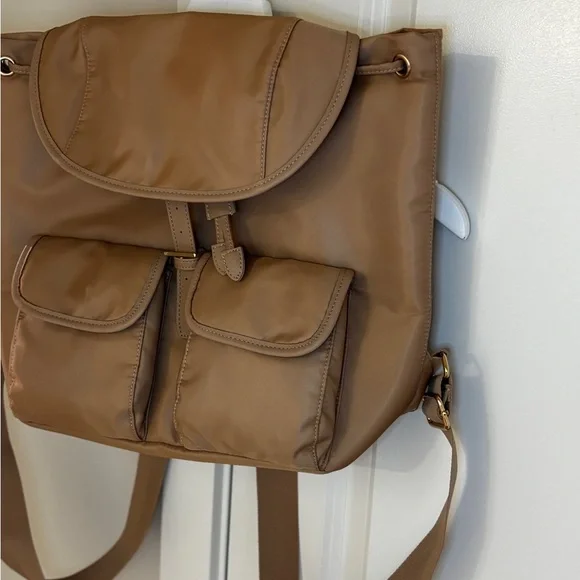 Year of Ours Top-Loading Buckle Closure Backpack in Tan - Picture 4 of 13